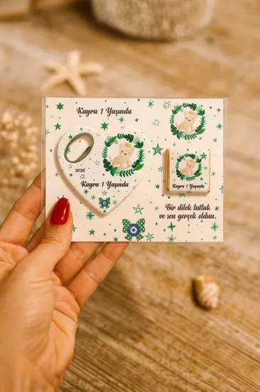 Çikolatalı Kalp Açacak Magnet | Yeni Doğan, Doğum Günü, Baby Shower Hediyesi