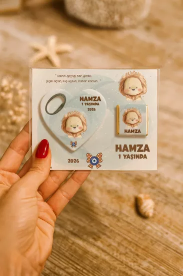 Çikolatalı Kalp Açacak Magnet | Yeni Doğan, Doğum Günü, Baby Shower Hediyesi