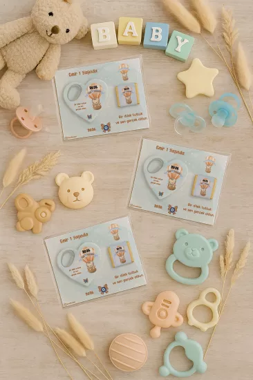 Çikolatalı Kalp Açacak Magnet | Yeni Doğan, Doğum Günü, Baby Shower Hediyesi