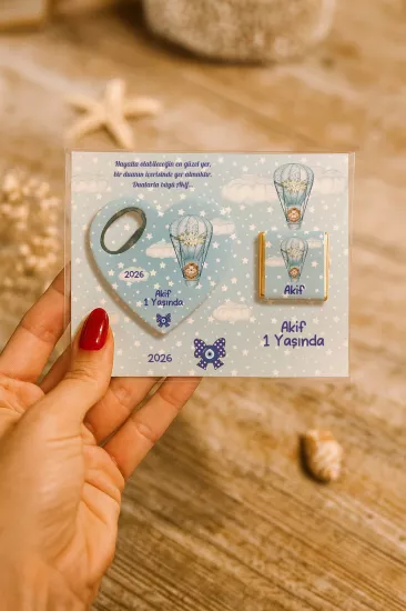 Çikolatalı Kalp Açacak Magnet | Yeni Doğan, Doğum Günü, Baby Shower Hediyesi