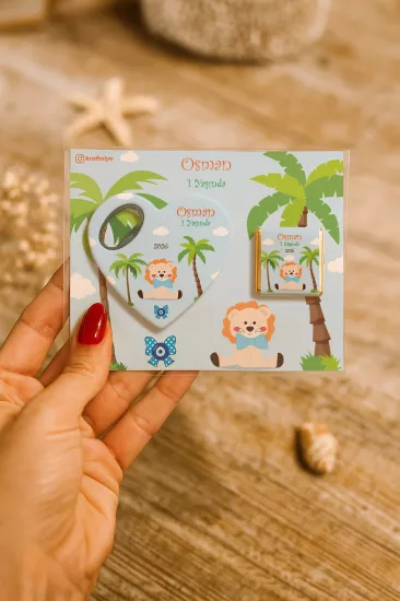 Çikolatalı Kalp Açacak Magnet | Yeni Doğan, Doğum Günü, Baby Shower Hediyesi