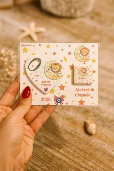 Çikolatalı Kalp Açacak Magnet | Yeni Doğan, Doğum Günü, Baby Shower Hediyesi