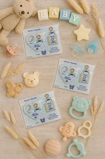 Çikolatalı Kalp Açacak Magnet | Yeni Doğan, Doğum Günü, Baby Shower Hediyesi