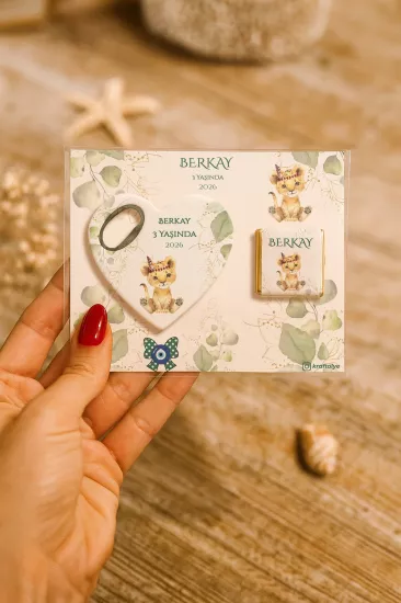 Çikolatalı Kalp Açacak Magnet | Yeni Doğan, Doğum Günü, Baby Shower Hediyesi