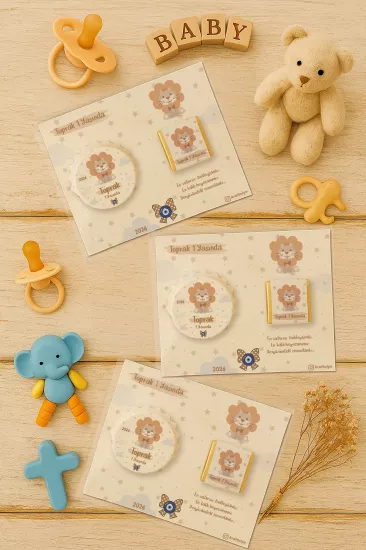 Yeni Doğan ve Baby Shower Çikolatalı Kapak Açacak Magnet Hediyelikleri