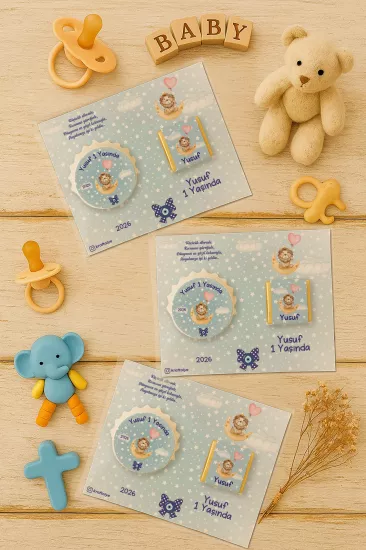 Yeni Doğan ve Baby Shower Çikolatalı Kapak Açacak Magnet Hediyelikleri