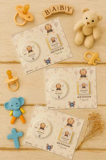 Yeni Doğan ve Baby Shower Çikolatalı Kapak Açacak Magnet Hediyelikleri
