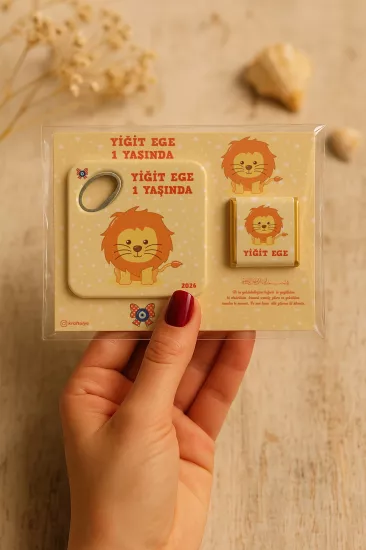Çikolatalı Kare Bardak Altlığı Açacak Magnet