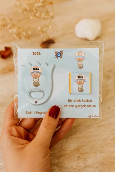 Çikolatalı Lale Açacak Magnet Hediyelik