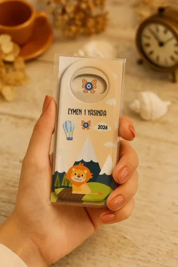Kişiye Özel Kartlı Uzun Açacak Magnet | Bebek ve Özel Gün Hediyelikleri