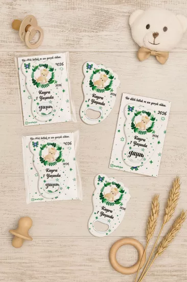 Kartlı Ayak İzi Açacak Magnet|Bebek Hediyelikleri