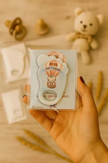 Kartlı Ayak İzi Açacak Magnet|Bebek Hediyelikleri