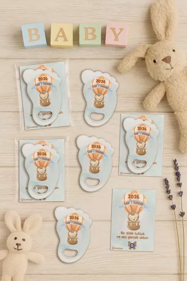 Kartlı Ayak İzi Açacak Magnet|Bebek Hediyelikleri