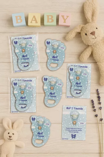 Kartlı Ayak İzi Açacak Magnet|Bebek Hediyelikleri