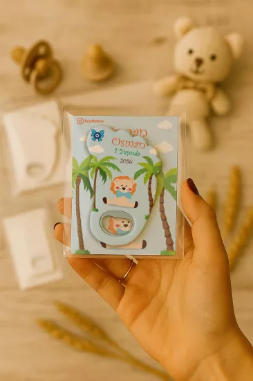 Kartlı Ayak İzi Açacak Magnet|Bebek Hediyelikleri