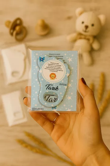 Kartlı Ayak İzi Açacak Magnet|Bebek Hediyelikleri