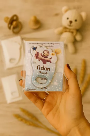 Kartlı Ayak İzi Açacak Magnet|Bebek Hediyelikleri