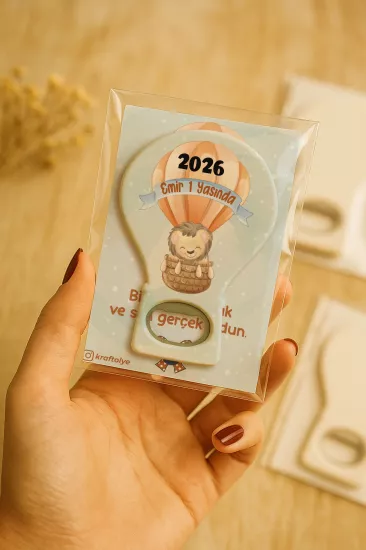 Jelatin Kartlı Bebek Hediyesi Balon Açacak Magnet | Baby Shower – Doğum Günü – Diş Buğdayı