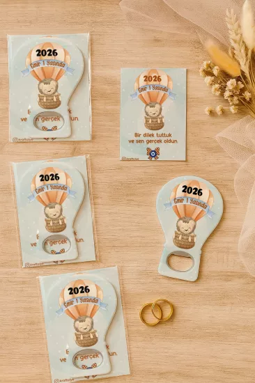 Jelatin Kartlı Bebek Hediyesi Balon Açacak Magnet | Baby Shower – Doğum Günü – Diş Buğdayı