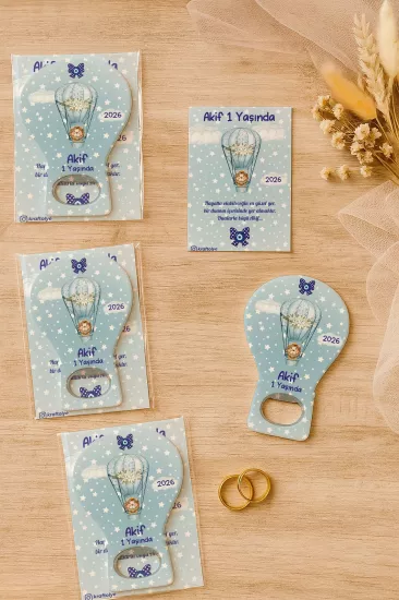 Jelatin Kartlı Bebek Hediyesi Balon Açacak Magnet | Baby Shower – Doğum Günü – Diş Buğdayı