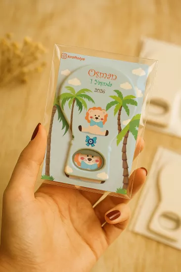 Jelatin Kartlı Bebek Hediyesi Balon Açacak Magnet | Baby Shower – Doğum Günü – Diş Buğdayı