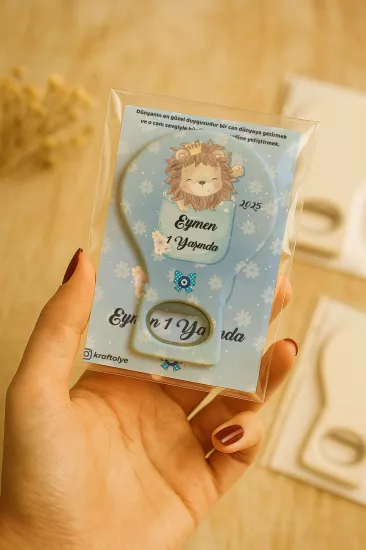 Jelatin Kartlı Bebek Hediyesi Balon Açacak Magnet | Baby Shower – Doğum Günü – Diş Buğdayı