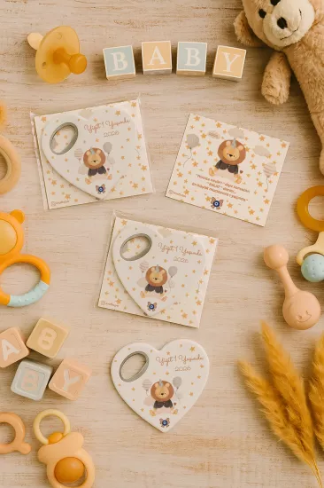 Kartlı Kalp Açacak Magnet | Bebek & Özel Gün Hediyesi