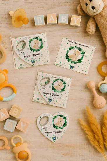 Kartlı Kalp Açacak Magnet | Bebek & Özel Gün Hediyesi