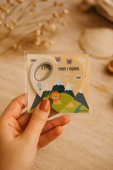 Kartlı Kalp Açacak Magnet | Bebek & Özel Gün Hediyesi
