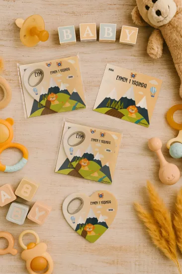 Kartlı Kalp Açacak Magnet | Bebek & Özel Gün Hediyesi