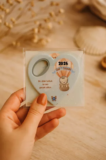 Kartlı Kalp Açacak Magnet | Bebek & Özel Gün Hediyesi