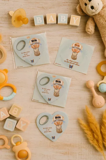 Kartlı Kalp Açacak Magnet | Bebek & Özel Gün Hediyesi