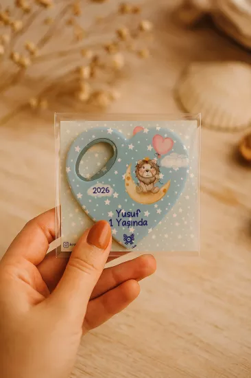 Kartlı Kalp Açacak Magnet | Bebek & Özel Gün Hediyesi