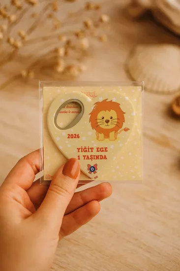 Kartlı Kalp Açacak Magnet | Bebek & Özel Gün Hediyesi