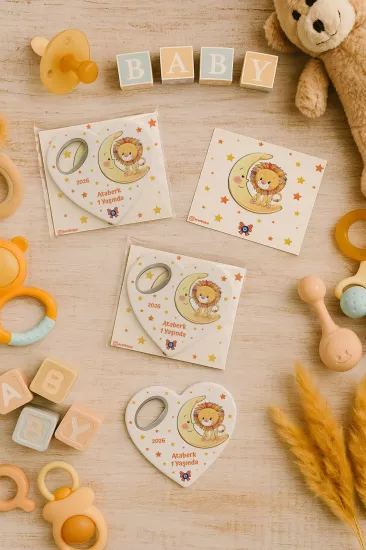 Kartlı Kalp Açacak Magnet | Bebek & Özel Gün Hediyesi