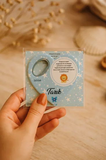 Kartlı Kalp Açacak Magnet | Bebek & Özel Gün Hediyesi