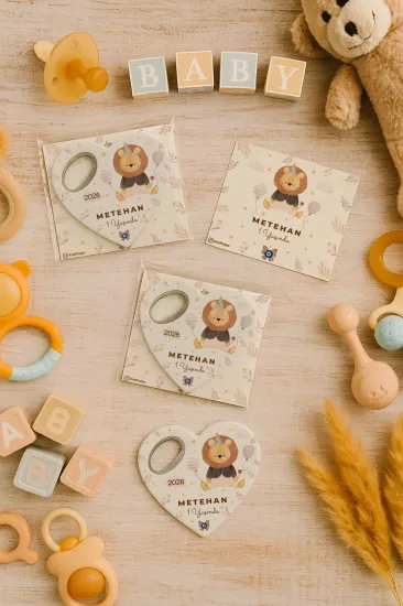 Kartlı Kalp Açacak Magnet | Bebek & Özel Gün Hediyesi