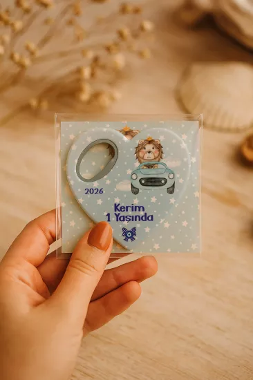 Kartlı Kalp Açacak Magnet | Bebek & Özel Gün Hediyesi