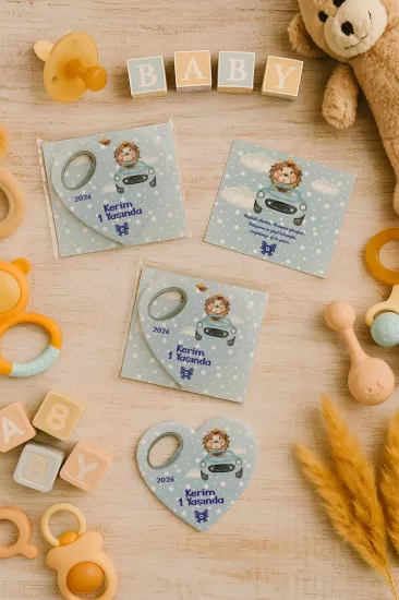 Kartlı Kalp Açacak Magnet | Bebek & Özel Gün Hediyesi