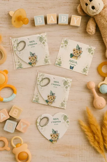 Kartlı Kalp Açacak Magnet | Bebek & Özel Gün Hediyesi