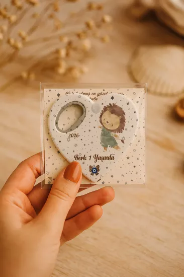 Kartlı Kalp Açacak Magnet | Bebek & Özel Gün Hediyesi