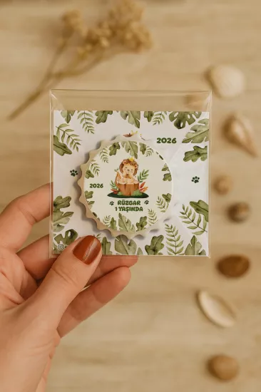 Kişiye Özel Kartlı Kapak Şekilli Açacak Magnet | Yeni Doğan & Özel Gün Hediyelikleri
