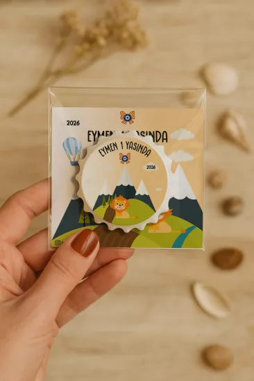 Kişiye Özel Kartlı Kapak Şekilli Açacak Magnet | Yeni Doğan & Özel Gün Hediyelikleri