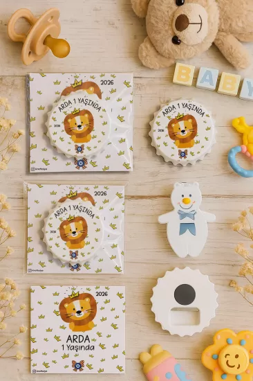 Kişiye Özel Kartlı Kapak Şekilli Açacak Magnet | Yeni Doğan & Özel Gün Hediyelikleri