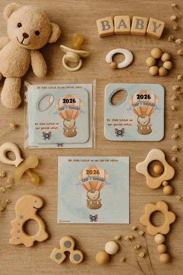 Doğum Günü & Baby Shower Dikdörtgen Açacak Magnet