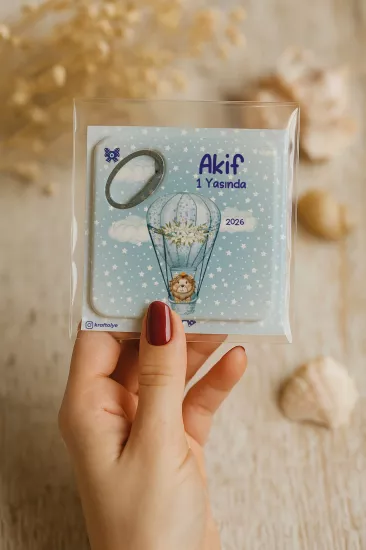 Doğum Günü & Baby Shower Dikdörtgen Açacak Magnet