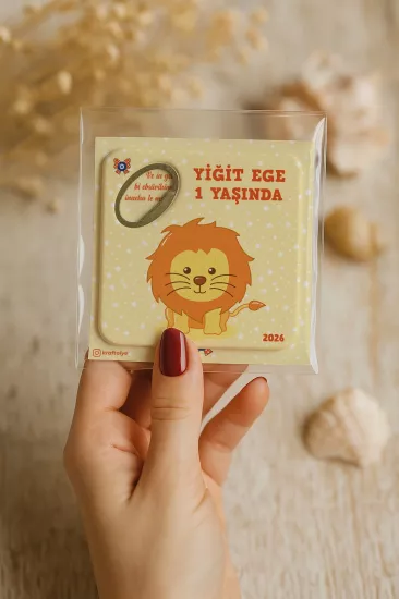 Doğum Günü & Baby Shower Dikdörtgen Açacak Magnet