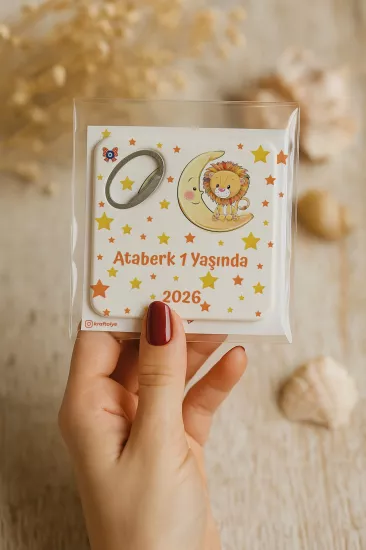 Doğum Günü & Baby Shower Dikdörtgen Açacak Magnet
