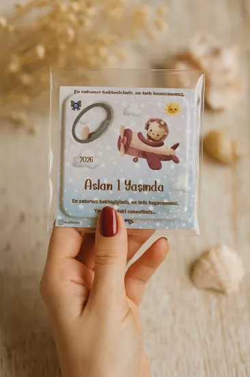 Doğum Günü & Baby Shower Dikdörtgen Açacak Magnet