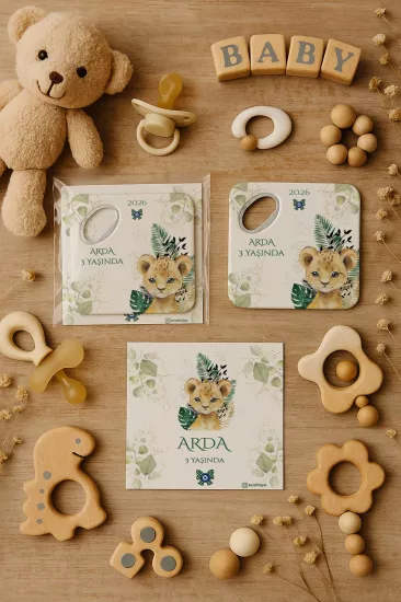 Doğum Günü & Baby Shower Dikdörtgen Açacak Magnet